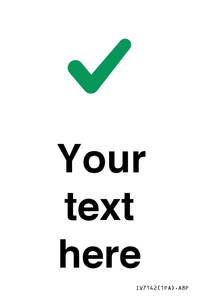 Custom plain background, green tick sign